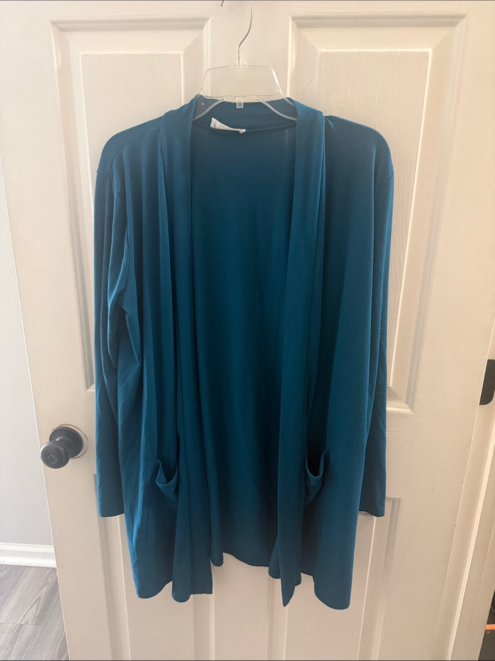 Zenana Outfitters Teal Knit Open Cardigan